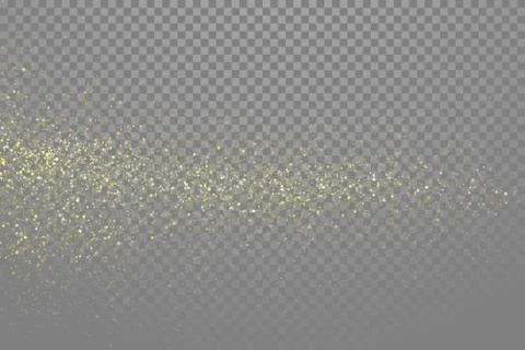 Gold glitter dust trail vector transparent Stock Illustration