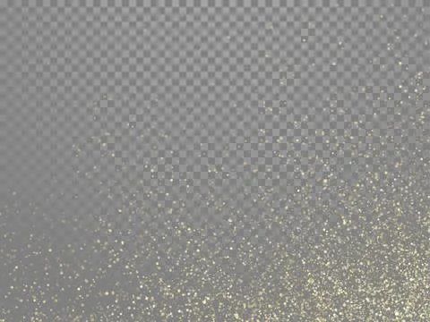 Gold glitter dust trail vector transparent Stock Illustration