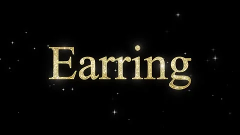 Gold Glitter Earring Display with Bright Sparkling Effect on Black Background Stock Footage 325950087