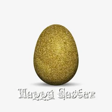 Gold glitter easter holiday egg. Stock Illustration