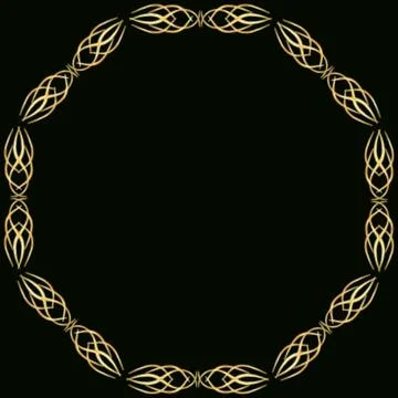 Gold glitter frame on a black background Stock Illustration