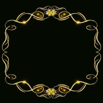 Gold glitter frame on a black background Stock-Illustration