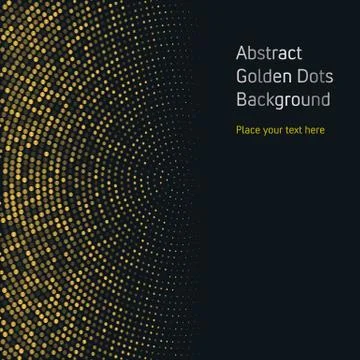 Gold Glitter Halftone Dotted Backdrop. Abstract Circular Retro Pattern. Stock Illustration