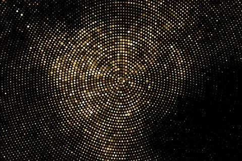 Gold Glitter Halftone Dotted Backdrop. 스톡 일러스트