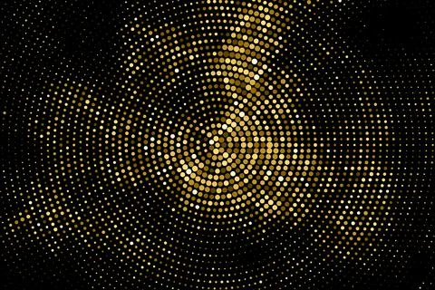 Gold Glitter Halftone Dotted Backdrop. Stock Illustration