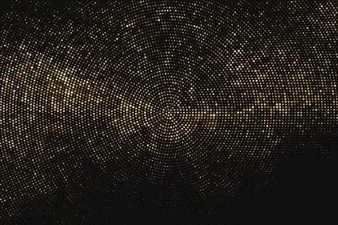Gold Glitter Halftone Dotted Backdrop. Stock Illustration