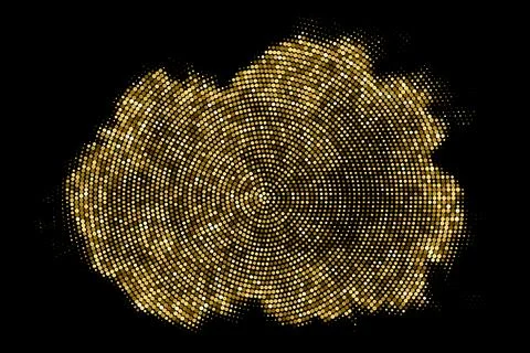 Gold Glitter Halftone Dotted Backdrop. イラスト素材