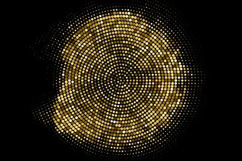 Gold Glitter Halftone Dotted Backdrop. Stock Illustration