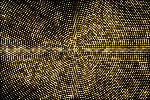 Gold Glitter Halftone Dotted Backdrop. Stock Illustration