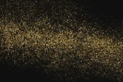 Gold Glitter Halftone Dotted Backdrop. 스톡 일러스트