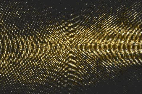 Gold Glitter Halftone Dotted Backdrop. Stock Illustration