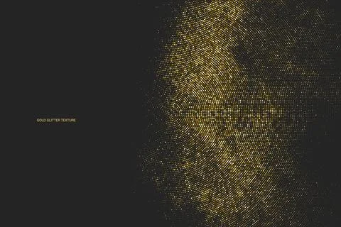 Gold Glitter Halftone Dotted Backdrop. Stock Illustration