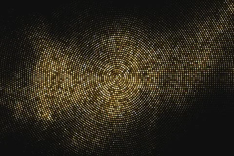 Gold Glitter Halftone Dotted Backdrop. Stock Illustration