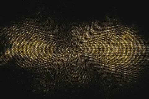 Gold Glitter Halftone Dotted Backdrop. Stock Illustration