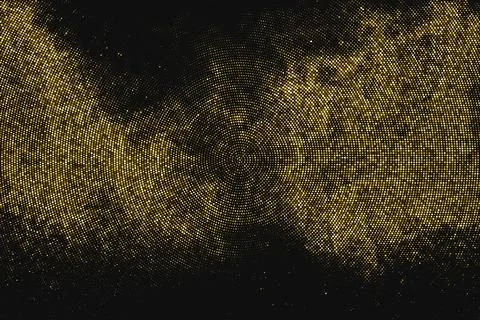 Gold Glitter Halftone Dotted Backdrop. Illustrazione stock