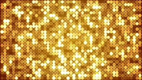 Gold glitter hexagon abstract background animations. Seamless loop. Stock Footage 89156412