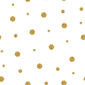 Gold glitter hexagon seamless pattern Stock Illustration