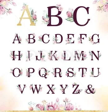 Gold glitter letter alphabet. Isolated Golden alphabetic fonts and numbers on Stock Illustration