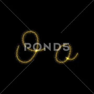 Gold glitter letter O, star sparkle trail font: Graphic #143518945