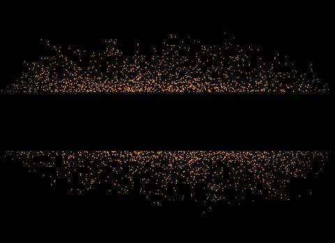 Gold glitter particles in with banner  isolate on png or transparent  backgro Stock Illustration