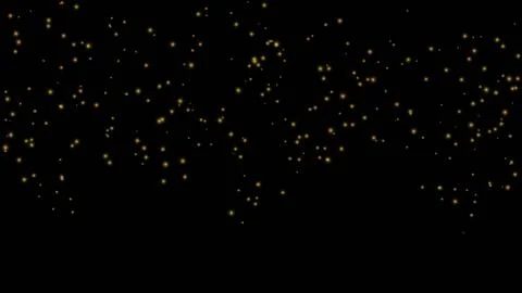 Gold glitter particles on black background. Golden lights flare abstract ve.. Stock Illustration