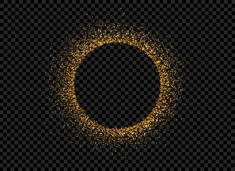 Gold glitter particles in circle shape  isolate on png or transparent  backgr Stock Illustration