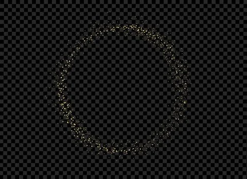 Gold glitter particles in circle shape  isolate on png or transparent  backgr Stock Illustration