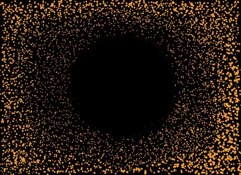 Gold glitter particles in circle shape  isolate on png or transparent  backgr Stock Illustration