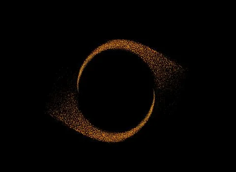 Gold glitter particles in circle shape  isolate on png or transparent  backgr Stock Illustration