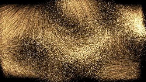 Gold Glitter Particles Explosion with Dynamic Frames and Shimmering Sparkles in Stock Footage 276968059