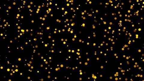 Gold glitter particles. Falling glitter particles on Black Background 스톡 일러스트