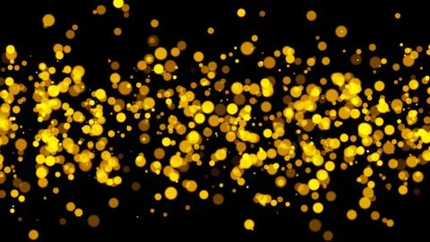 Gold glitter particles. Falling glitter particles on Black Background 스톡 일러스트
