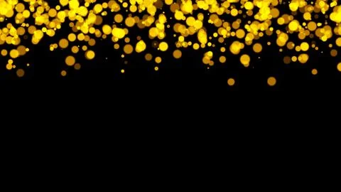 Gold glitter particles. Falling glitter particles on Black Background Stock Illustration