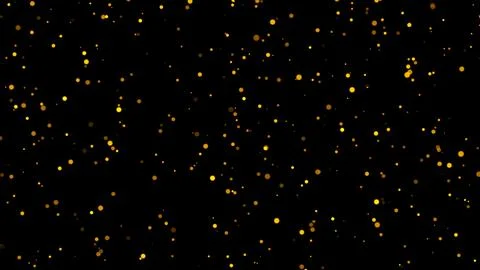Gold glitter particles. Falling glitter particles on Black Background Stock Illustration