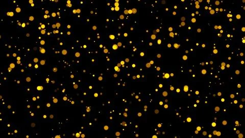 Gold glitter particles. Falling glitter particles on Black Background Stock Illustration