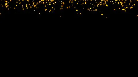 Gold glitter particles. Falling glitter particles on Black Background Stock Illustration