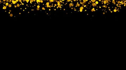 Gold glitter particles. Falling glitter particles on Black Background Stock Illustration