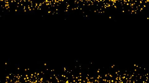 Gold glitter particles. Falling glitter particles on Black Background Stock Illustration