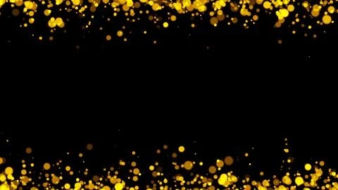 Gold glitter particles. Falling glitter particles on Black Background Stock Illustration