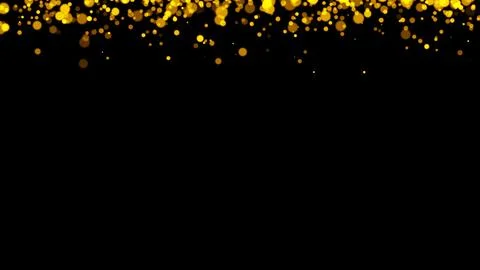 Gold glitter particles. Falling glitter particles on Black Background 스톡 일러스트