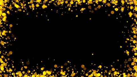 Gold glitter particles. Falling glitter particles on Black Background Stock Illustration