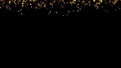 Gold glitter particles. Falling glitter particles on Black Background Stock Illustration