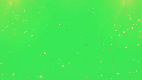Gold glitter particles falling on green screen. Golden dust overlay for video Vidéo 340382014