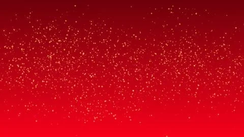 Gold glitter particles on red background. Golden lights flare abstract vect.. Stock Illustration