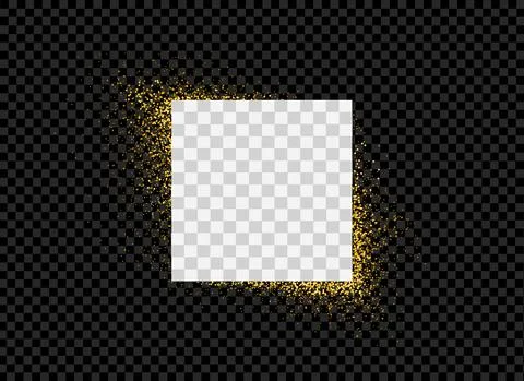 Gold glitter particles in square shape  isolate on png or transparent  backgr Stock Illustration