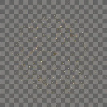 Gold glitter particles on transparent background.  Vector illustration. Stock Illustration