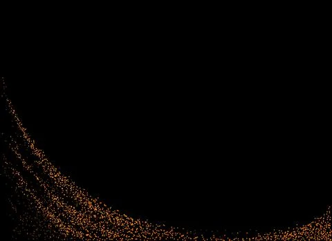 Gold glitter particles in wave shape  isolate on png or transparent  backgrou Stock Illustration
