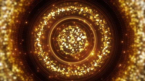 Gold Glitter Radial Particles Stock Footage 151416331
