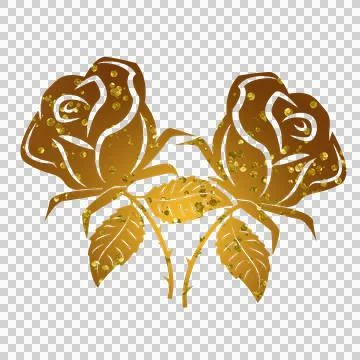 Gold glitter rose 스톡 일러스트