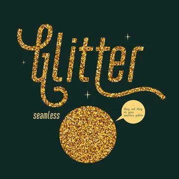 Gold glitter seamless pattern, Shiny party background with golden shimmer 스톡 일러스트